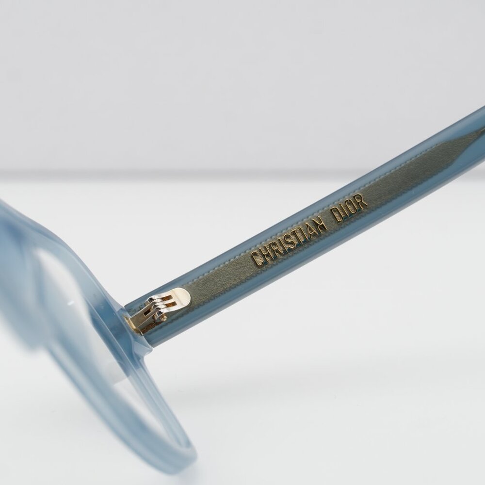 Dior DIORMIDNIGHT O S1I 8000 Square Eyeglasses - Shiny Light Blue 53mm - Picture 7 of 10
